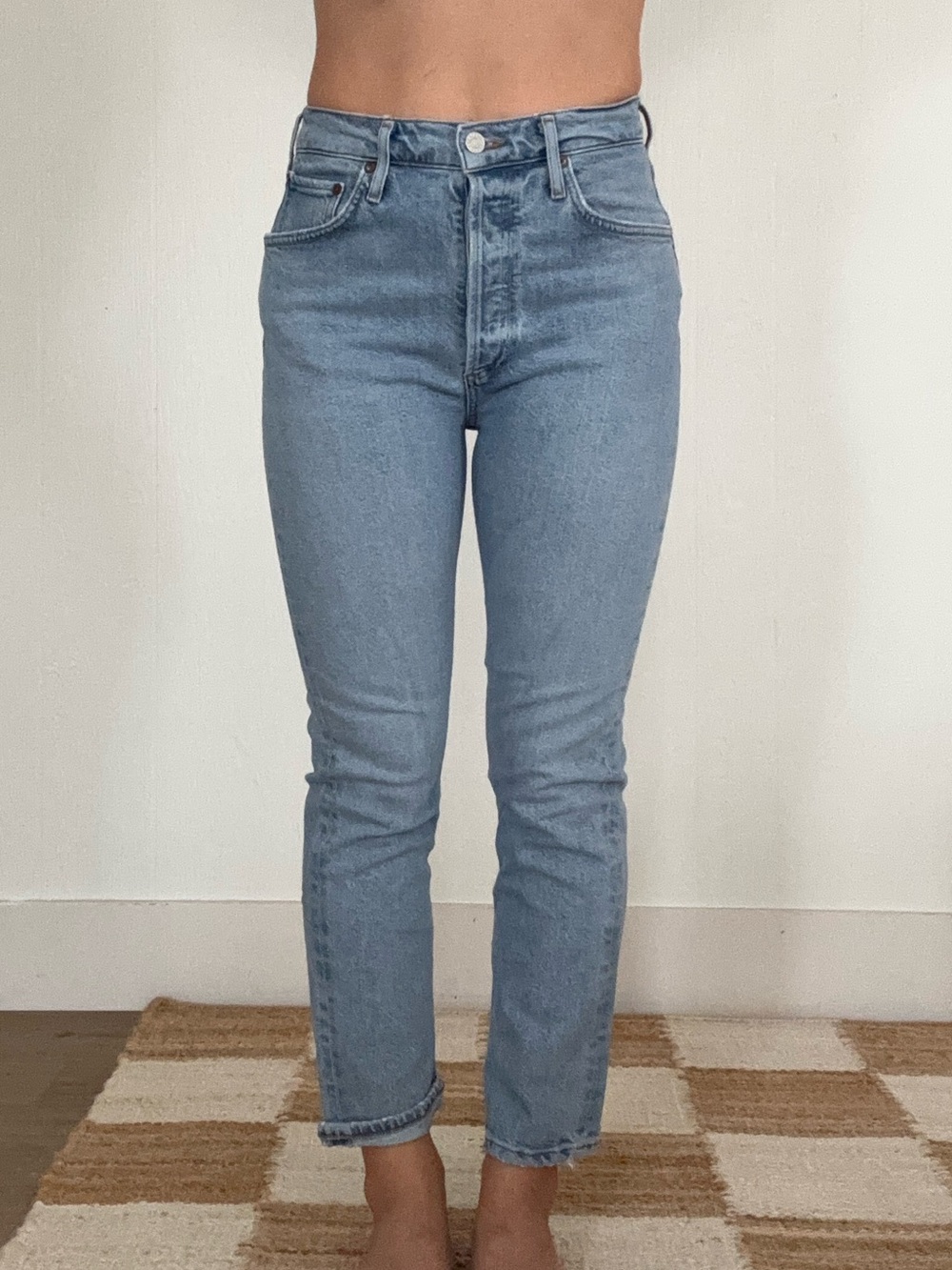 Agolde Light Wash Straight Leg Jeans